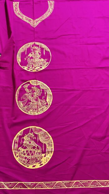 Purple Pattachitra designed dress