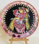 Yashoda and krishna round board art