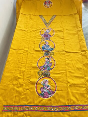 Yellow pattachitra dress design