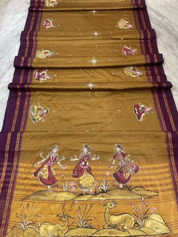 Pattachitra silk Gadwal saree