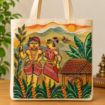 Tote bag tribal couple design